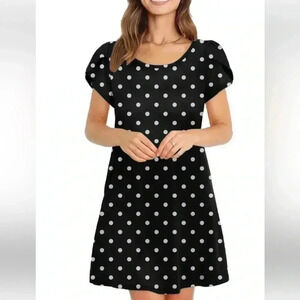 Adrienne Vittadini black and white polka dot dress Size 10. NWT